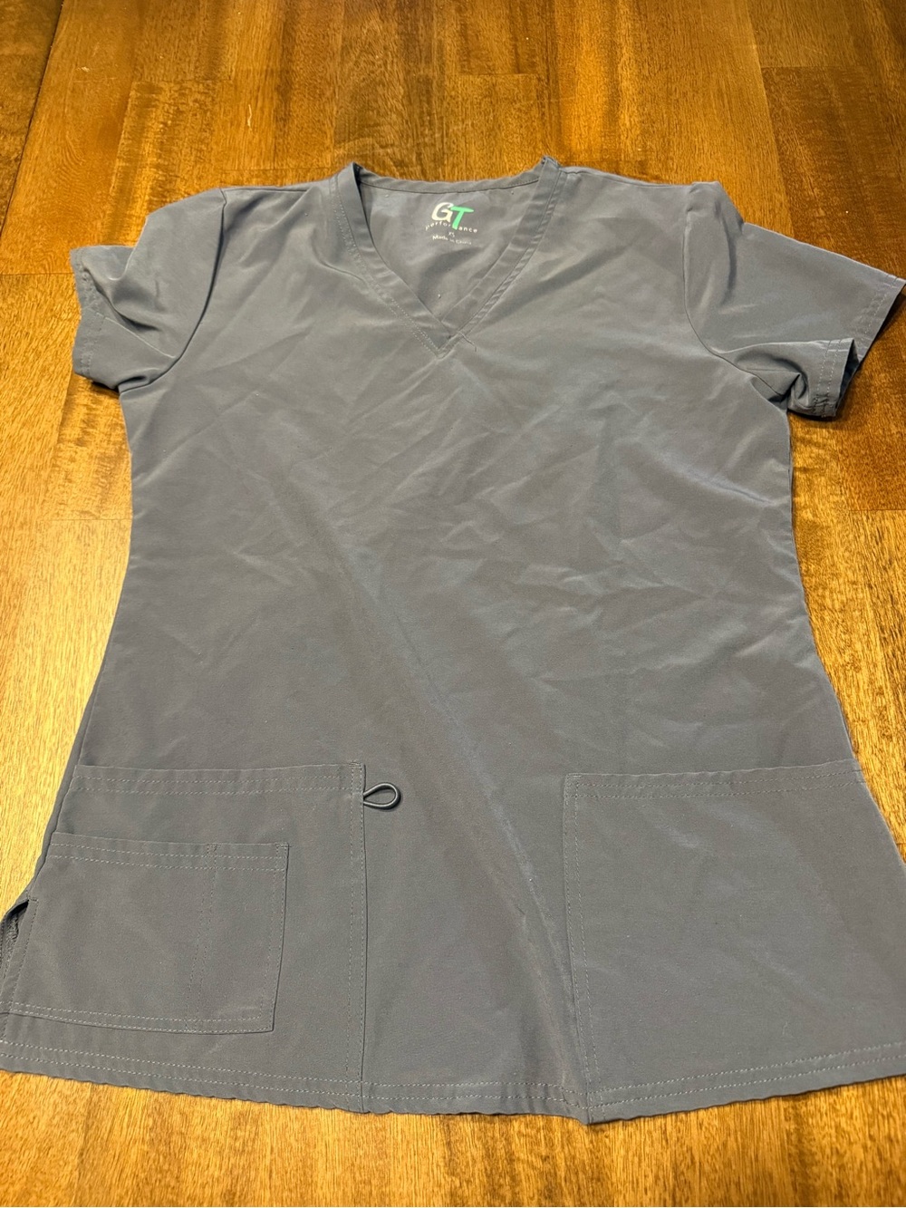 GT by Grey's Anatomy Women's V-Neck Scrub Top in Charcoal